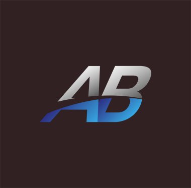 İlk harf logosu AB renkli beyaz ve mavi, Vector logosu iş veya şirket kimliğiniz için şablon elementleri dizayn eder