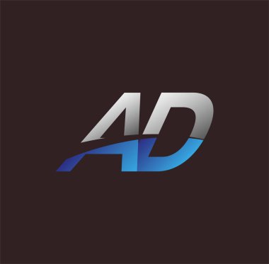 İlk harf logosu AD renkli beyaz ve mavi, Vector logosu iş veya şirket kimliğiniz için şablon elementleri dizayn eder