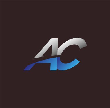 İlk harf logosu AC renkli beyaz ve mavi, Vector logo tasarım şablonu elemanları iş veya şirket kimliğiniz için