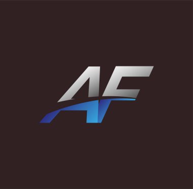 İlk harf logosu AF renkli beyaz ve mavi, Vector logo tasarım şablonu elemanları iş veya şirket kimliğiniz için