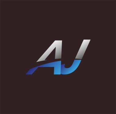 İlk harf logosu AJ renkli beyaz ve mavi, Vector logo tasarım şablonu elemanları iş veya şirket kimliğiniz için