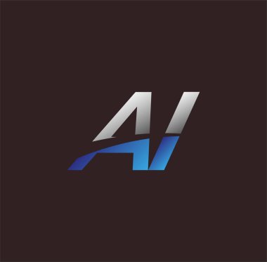 İlk harf logosu AI renk beyaz ve mavi, Vector logo tasarım şablonu elemanları iş veya şirket kimliğiniz için