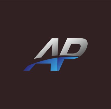 İlk harf logosu AP renkli beyaz ve mavi, Vector logo tasarım şablonu elemanları iş veya şirket kimliğiniz için