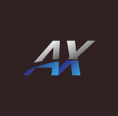 İlk harf logosu AX renkli beyaz ve mavi, Vector logo tasarım şablonu elemanları iş veya şirket kimliğiniz için