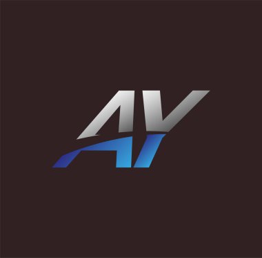 İlk harf logosu AY renkli beyaz ve mavi, Vector logo tasarım şablonu elemanları iş veya şirket kimliğiniz için