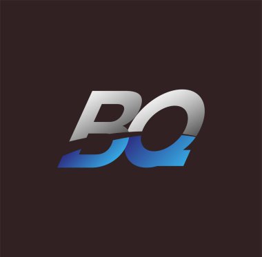 İlk harf logosu BQ renkli beyaz ve mavi, Vector logo tasarım şablonu elemanları iş veya şirket kimliğiniz için