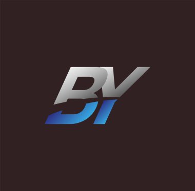 İlk harf logosu beyaz ve mavi renkli, vektör logosu iş veya şirket kimliğiniz için şablon elementleri dizayn eder