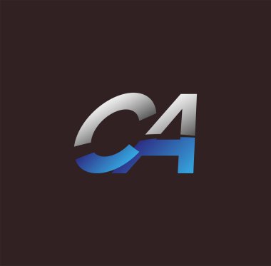 İlk harf logosu CA renkli beyaz ve mavi, Vector logo tasarım şablonu elemanları iş veya şirket kimliğiniz için