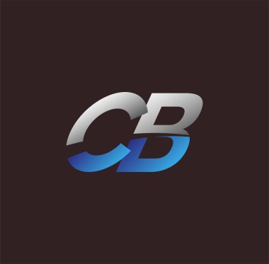 İlk harf logosu CB iş veya şirket kimliğiniz için beyaz ve mavi renkli, Vector logo tasarım şablonu unsurları