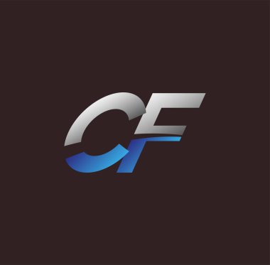 İlk harf logosu CF renkli beyaz ve mavi, Vector logo tasarım şablonu elemanları iş veya şirket kimliğiniz için