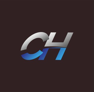 İlk harf logosu CH renkli beyaz ve mavi, Vector logosu iş veya şirket kimliğiniz için şablon elementleri dizayn eder