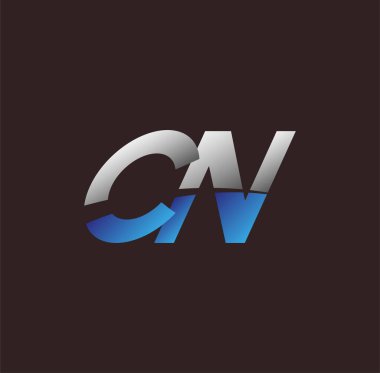 İlk harf logosu CN renkli beyaz ve mavi, Vector logo tasarım şablonu elemanları iş veya şirket kimliğiniz için