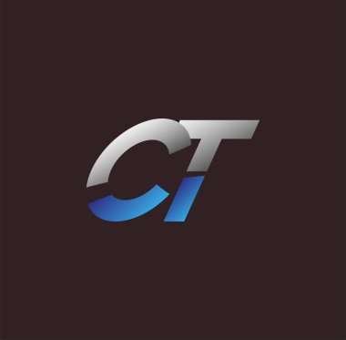İlk harf logosu CT renkli beyaz ve mavi renkli, Vector logo tasarım şablonu elemanları iş veya şirket kimliğiniz için