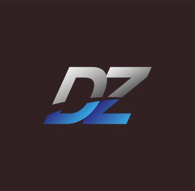 İlk harf logosu DZ renkli beyaz ve mavi, Vector logo tasarım şablonu elementleri iş veya şirket kimliğiniz için