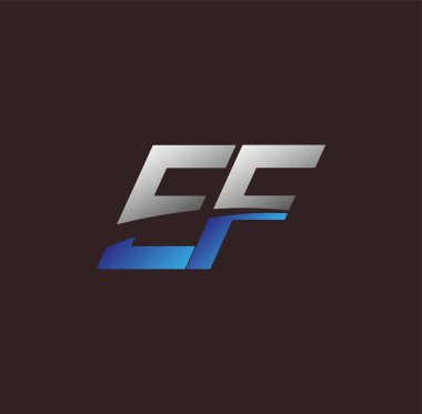 İlk harf logosu EF renkli beyaz ve mavi, Vector logo tasarım şablonu elemanları iş veya şirket kimliğiniz için