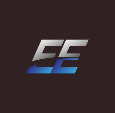 İlk harf logosu EE renkli beyaz ve mavi, Vector logo tasarım şablonu elemanları iş veya şirket kimliğiniz için