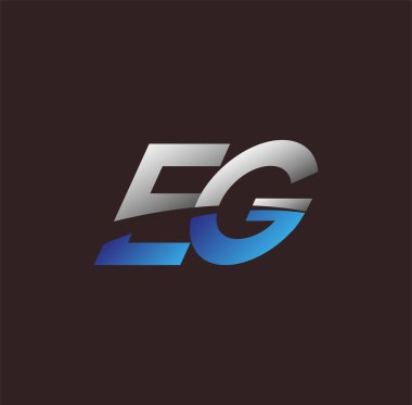 İlk harf logosu EG renkli beyaz ve mavi, Vector logo tasarım şablonu elemanları iş veya şirket kimliğiniz için