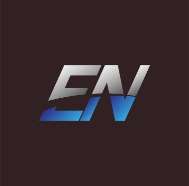 İlk harf logosu EN renkli beyaz ve mavi, Vector logosu iş veya şirket kimliğiniz için şablon elementleri dizayn eder
