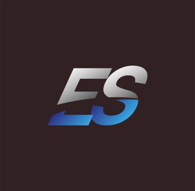 İlk harf logosu ES renkli beyaz ve mavi, Vector logosu iş veya şirket kimliğiniz için şablon elementleri dizayn eder