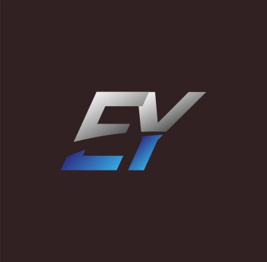 İlk harf logosu EY renkli beyaz ve mavi, Vector logosu iş veya şirket kimliğiniz için şablon elementleri dizayn eder