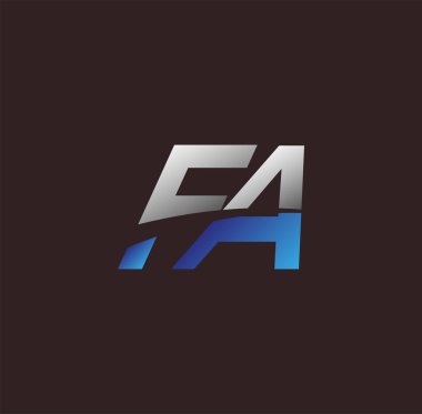 İlk harf logosu FA renkli beyaz ve mavi, Vector logosu iş veya şirket kimliğiniz için şablon elementleri tasarladı