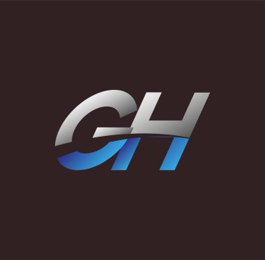 İlk harf logosu GH renkli beyaz ve mavi, Vector logosu iş veya şirket kimliğiniz için şablon elementleri dizayn eder