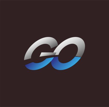ilk harf logosu GO renkli beyaz ve mavi, Vector logo tasarım elemanları iş veya şirket kimliğiniz için