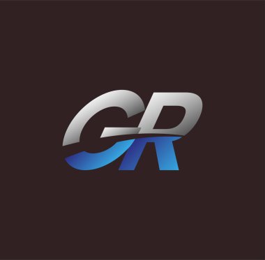 İlk harf logosu GR renkli beyaz ve mavi, Vector logo tasarım şablonu elemanları iş veya şirket kimliğiniz için