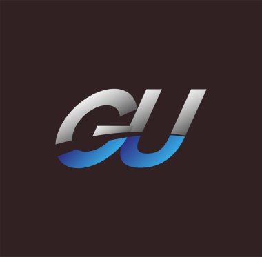 İlk harf logosu GU renkli beyaz ve mavi, Vector logo tasarım şablonu elemanları iş veya şirket kimliğiniz için