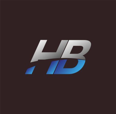 İlk harf logosu HB renkli beyaz ve mavi, Vector logo tasarım şablonu elemanları iş veya şirket kimliğiniz için