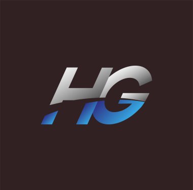 İlk harf logosu HG renkli beyaz ve mavi, Vector logo tasarım şablonu elemanları iş veya şirket kimliğiniz için