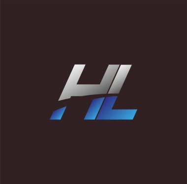 İlk harf logosu HL renkli beyaz ve mavi, Vector logo tasarım şablonu elemanları iş veya şirket kimliğiniz için