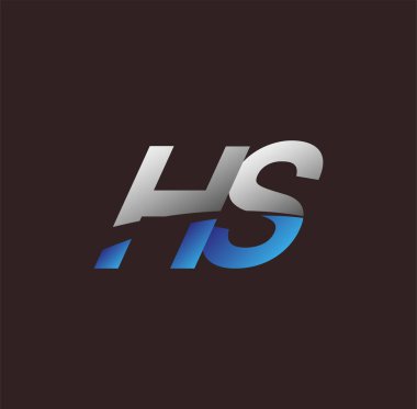 İlk harf logosu HS renkli beyaz ve mavi, Vector logo tasarım şablonu elemanları iş veya şirket kimliğiniz için