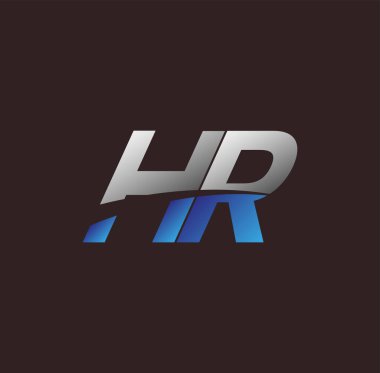 İlk harf logosu HR renkli beyaz ve mavi, Vector logo tasarım şablonu elemanları iş veya şirket kimliğiniz için