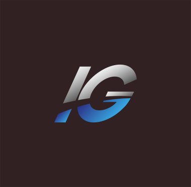 İlk harf logosu IG renkli beyaz ve mavi, Vector logo tasarım şablonu elemanları iş veya şirket kimliğiniz için