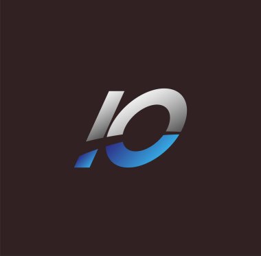 İlk harf logosu IO renkli beyaz ve mavi, Vector logo tasarım şablonu elemanları iş veya şirket kimliğiniz için