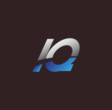 İlk harf logosu IQ renkli beyaz ve mavi, Vector logo tasarım şablonu elemanları iş veya şirket kimliğiniz için