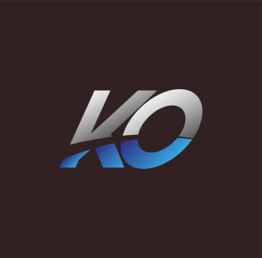 İlk harf logosu KO renkli beyaz ve mavi, Vector logo tasarım şablonu elemanları iş veya şirket kimliğiniz için