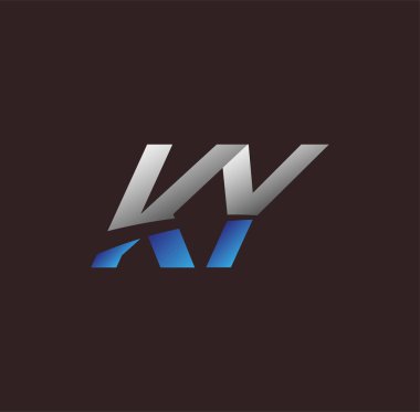 İlk harf logosu KY renkli beyaz ve mavi, Vector logo tasarım şablonu elemanları iş veya şirket kimliğiniz için