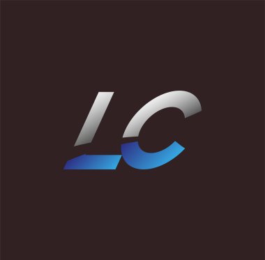 İlk harf logosu LC iş veya şirket kimliğiniz için beyaz ve mavi renkli, Vector logo tasarım şablonu elementleri