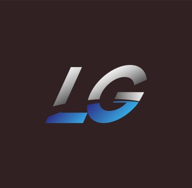İlk harf logosu LG renkli beyaz ve mavi, Vector logo tasarım şablonu elemanları iş veya şirket kimliğiniz için