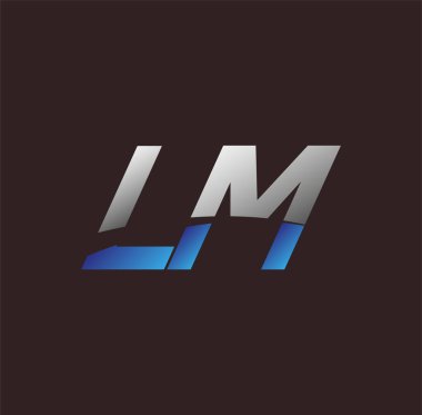 İlk harf logosu LM renkli beyaz ve mavi, Vector logo tasarım şablonu elemanları iş veya şirket kimliğiniz için