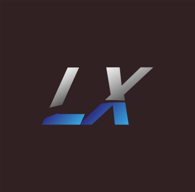 İlk harf logosu LX renkli beyaz ve mavi, Vector logo tasarım şablonu elemanları iş veya şirket kimliğiniz için