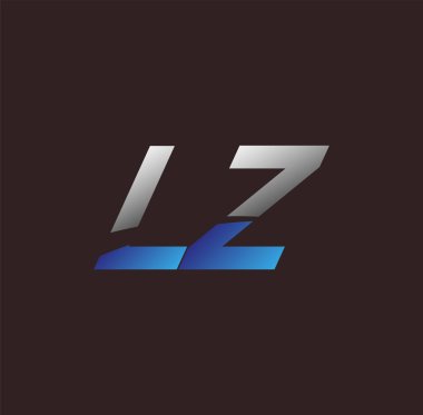 İlk harf logosu LZ renkli beyaz ve mavi, Vector logo tasarım şablonu elemanları iş veya şirket kimliğiniz için