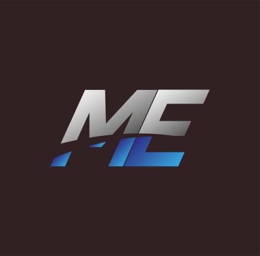 İlk harf logosu ME renkli beyaz ve mavi, Vector logosu iş veya şirket kimliğiniz için şablon elementleri dizayn eder