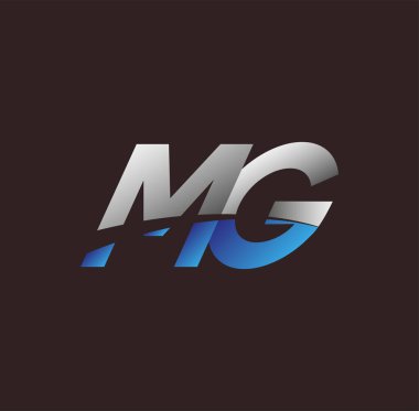 İlk harf logosu MG renkli beyaz ve mavi, Vector logo tasarım şablonu elemanları iş veya şirket kimliğiniz için