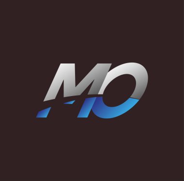İlk harf logosu MO renkli beyaz ve mavi, Vector logo tasarım şablonu elemanları iş veya şirket kimliğiniz için