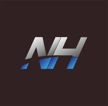 İlk harf logosu NH renkli beyaz ve mavi, Vector logo tasarım şablonu elemanları iş veya şirket kimliğiniz için