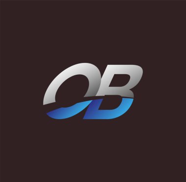 İlk harf logosu OB renkli beyaz ve mavi, Vector logo tasarım şablonu elemanları iş veya şirket kimliğiniz için
