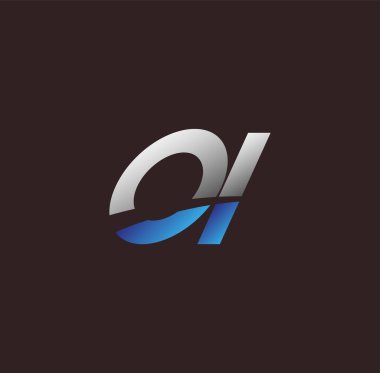 İlk harf logosu OI renkli beyaz ve mavi, Vector logo tasarım şablonu elemanları iş veya şirket kimliğiniz için